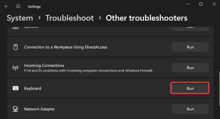 9 Ways to Fix Keyboard Input Lag 5 run-keyboard-troubleshooter
