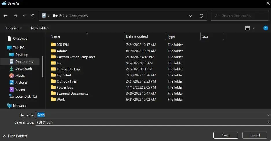How to Scan a Document on HP Printer 18 save-as-window