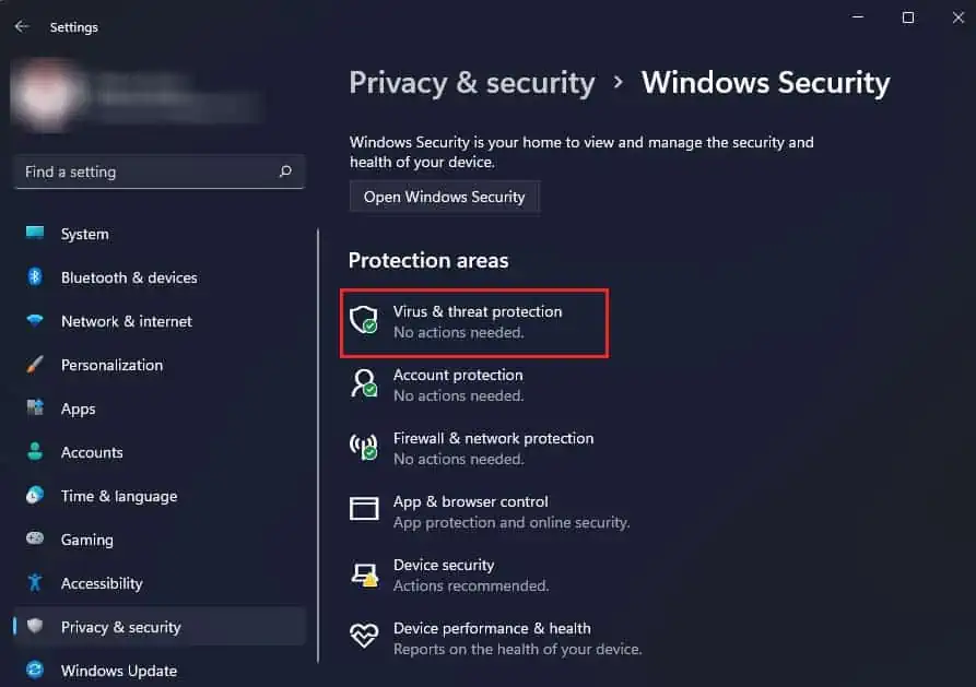 Windows 11 Keeps Freezing? 12 Ways to Fix It 1 settings-virus-and-threat-protection
