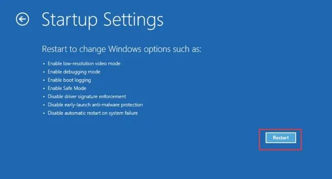14 Ways to Fix Windows Boot Loop 25 startup-settings-restart