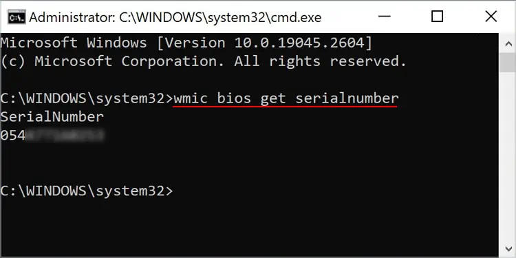5 Ways to Check Serial Number on Surface Laptop 3 surface-wmic-bios-get-serialnumber-1
