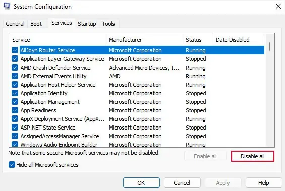 6 Ways to Fix Caps Key Not Working 5 system-configuration-hide-all-microsoft-services-disable-all