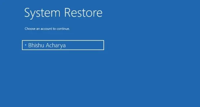 14 Ways to Fix Windows Boot Loop 48 system-restore-select-account