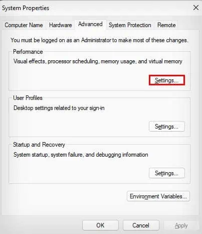Windows 11 Keeps Freezing? 12 Ways to Fix It 12 systempropertiesadvanced-performance-settings
