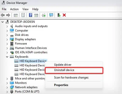 9 Ways to Fix Keyboard Input Lag 7 uninstall-device-drivers