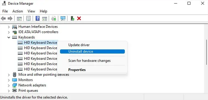 8 Ways to Fix Backspace Key Not Working 4 uninstall-keyboard-device