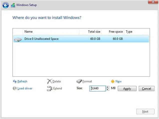 Fix: System Cannot Find Any Bootable Devices 34 allocate-space-to-your-hard-drive