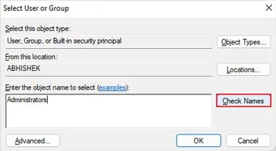 How to Force Delete a File? 5 Simple Ways 6 change-owner-administrators-check-names