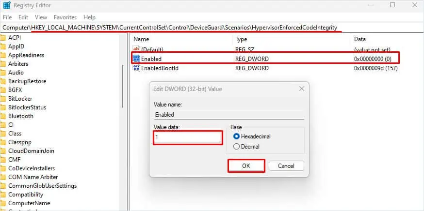 4 Ways to Fix Memory Integrity is Off on Windows 11 16 change-registry-value-memory-integrity-is-off