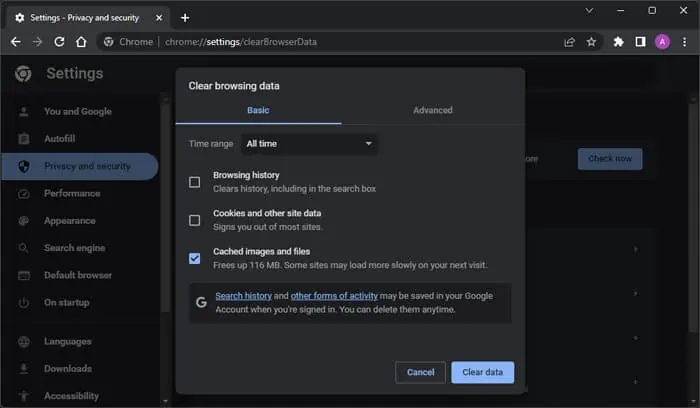 What is Error 1020: Access Denied? How to Fix it 2 clear-browsing-data-cached-images-and-files