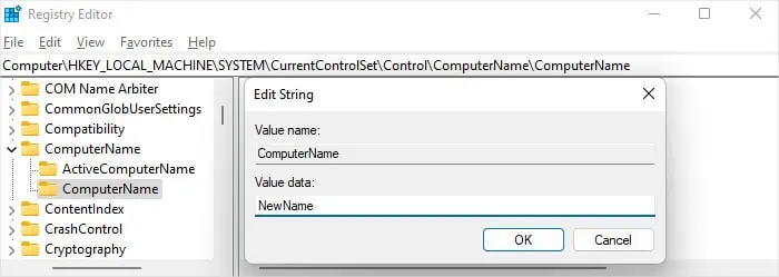 How to Change Your Computer Name In Windows 8 computername-computername-newname-registry