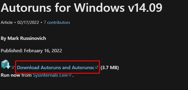 4 Ways to Fix Memory Integrity is Off on Windows 11 11 download-autoruns-memory-integrity-is-off
