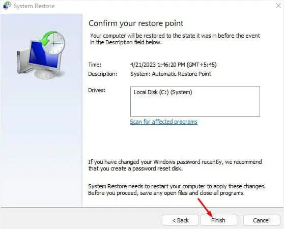 finish-system-restore