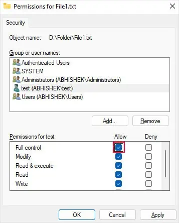 How to Force Delete a File? 5 Simple Ways 7 full-control-allow-permission