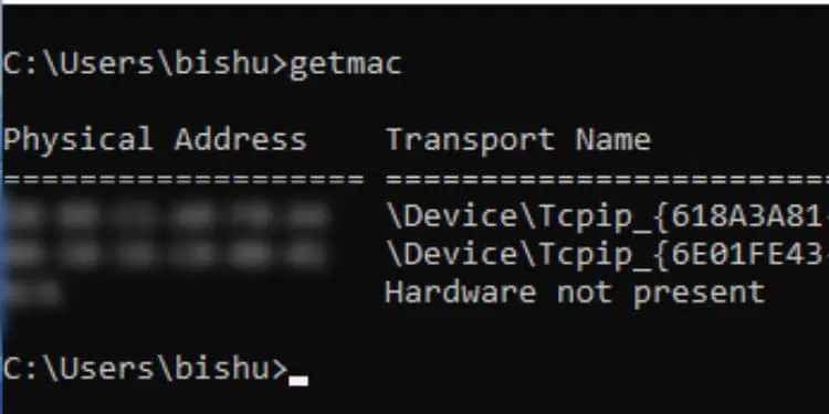 getmac-in-cmd