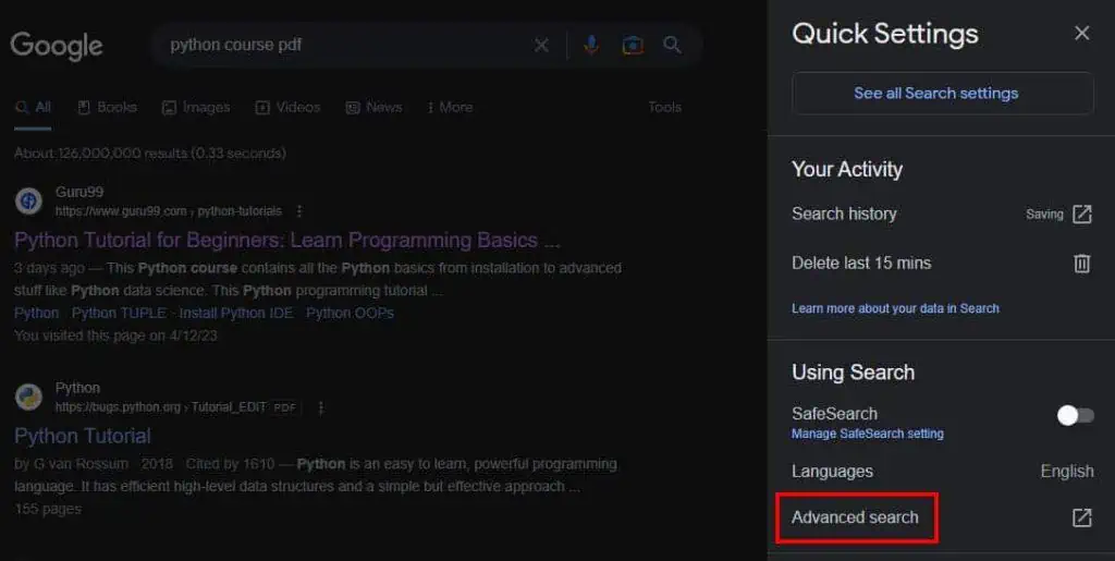 5 Ways to Google Search for PDF 3 google-advanced-search-1024x515
