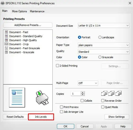 ink-levels-in-epson-printer