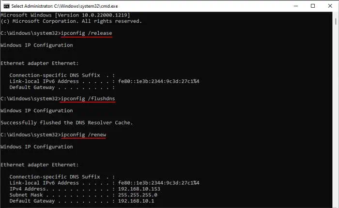 Fix: My Computer Won’t Connect to the Internet But Others Will 7 ipcongig-release-flushdns-renew