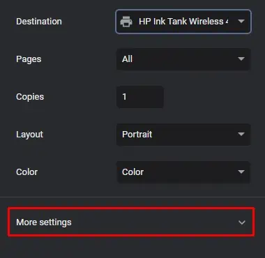 How to Print a Web Page 6 more-settings-on-chrome