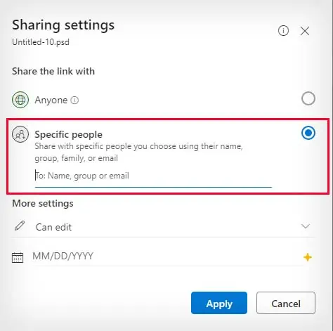 How to Send Large Files via Email? 3 Easy Ways 16 onedrive-share-file-specify-people