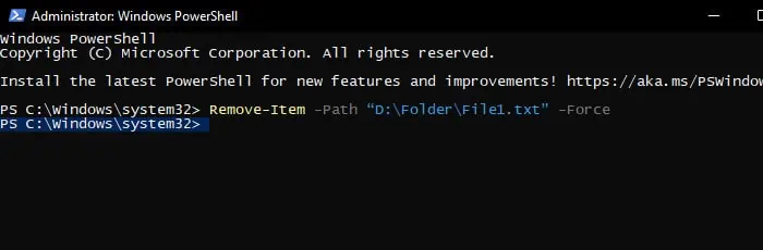 How to Force Delete a File? 5 Simple Ways 2 powershell-force-delete-file