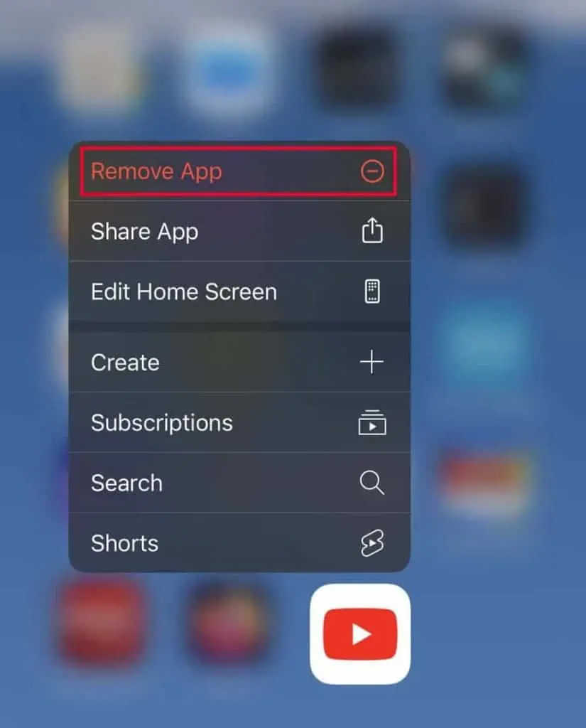 YouTube App Not Working? How to Fix It 8 remove-youtube-app-ios-825x1024