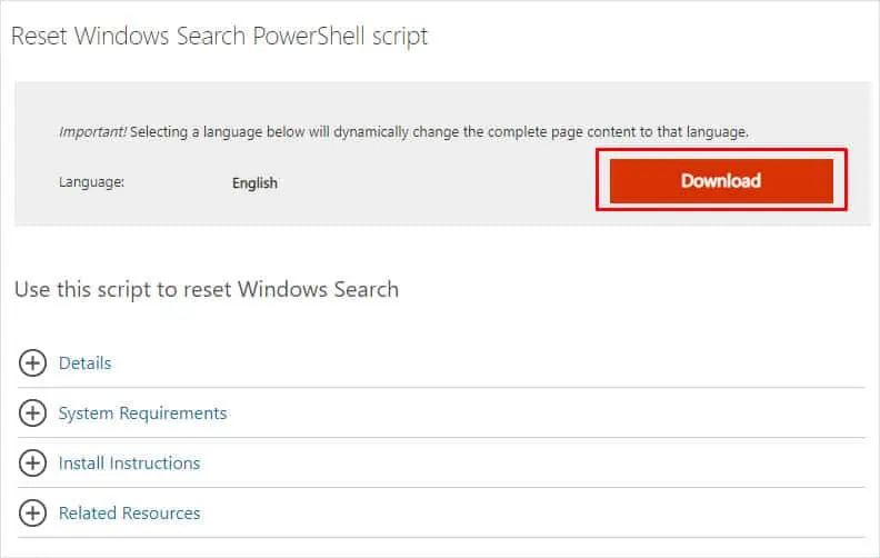 reset-windows-search-powershell-script