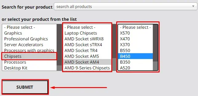 Fix: Ryzen Master Driver Not Installed Properly 6 select-chipset-and-motherboard-model