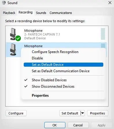 Astro A10 Mic Not Working? 7 Ways to Fix It 10 set-microphone-as-default