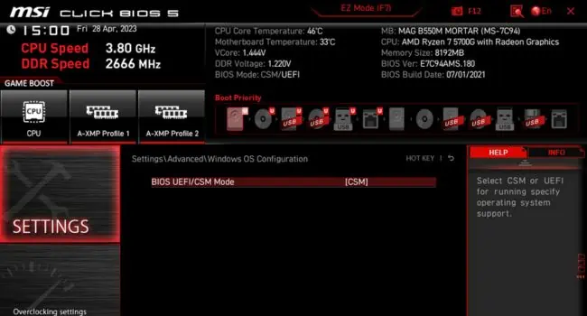 Fix: System Cannot Find Any Bootable Devices 7 set-to-csm