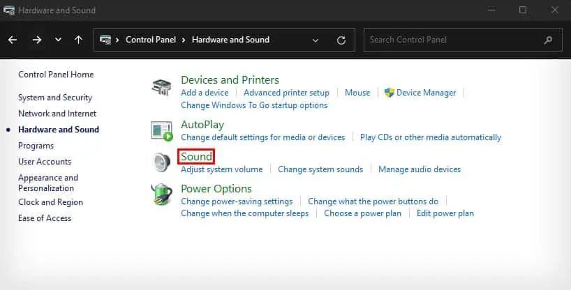 Astro A10 Mic Not Working? 7 Ways to Fix It 9 sound-in-control-panel