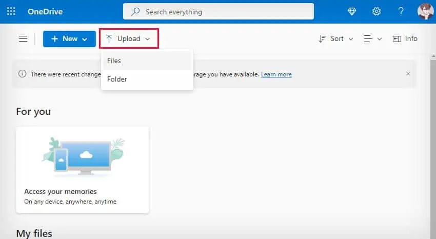 How to Send Large Files via Email? 3 Easy Ways 9 upload-files-to-onedrive
