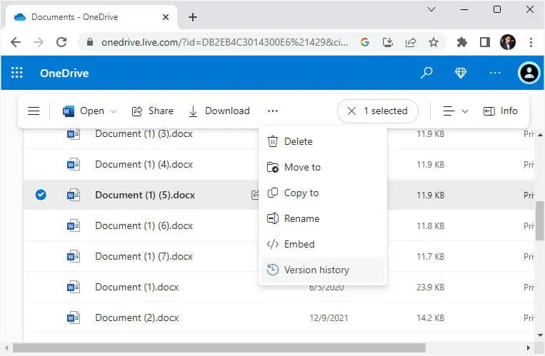 version-history-in-onedrive
