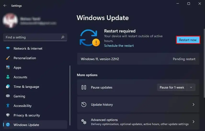 Astro A10 Mic Not Working? 7 Ways to Fix It 14 windows-update-restart-now