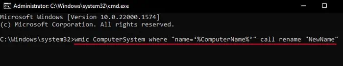 How to Change Your Computer Name In Windows 5 wmic-ComputerSystem-where-name‘ComputerName-call-rename-New-Computer-Name