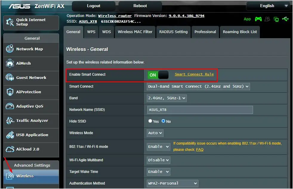 How to Change Wi-Fi Password? Step-by-Step Guide 17 asus-enable-smart-connect