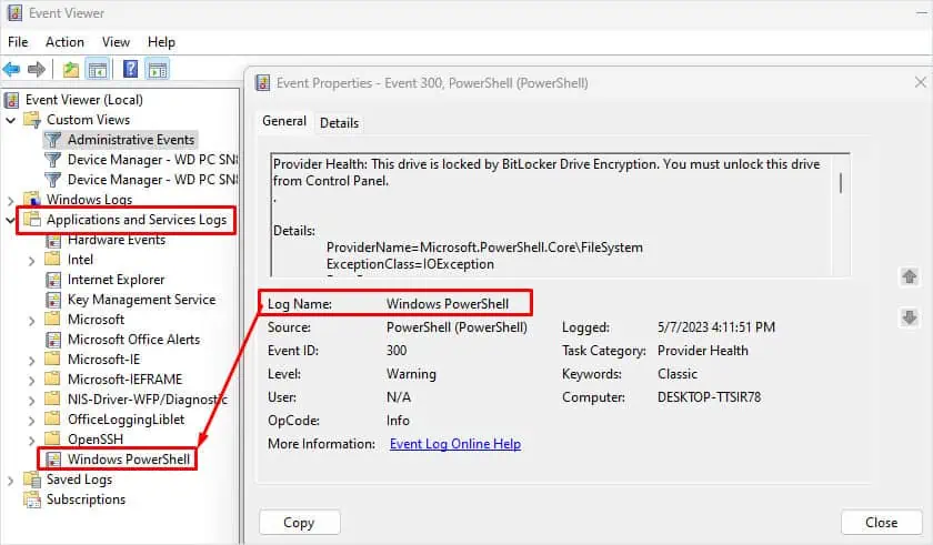 check-application-and-service-log