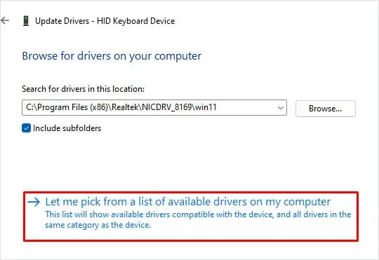 6 Ways to Fix Enter Key Not Working on Windows 5 choose-another-driver-enter-key-not-working