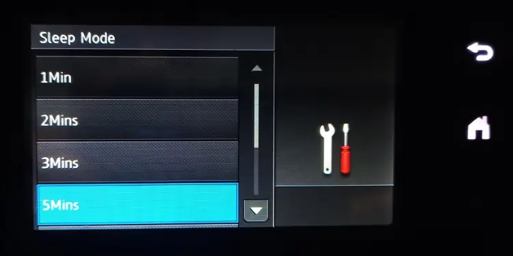 choose-sleep-timer-in-printers-screen