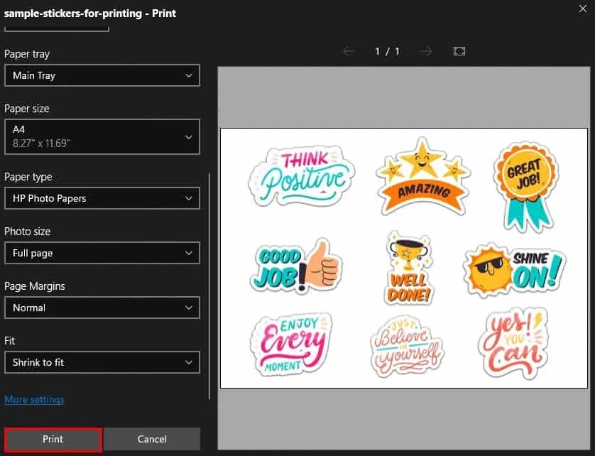 click-print-button-to-print-stickers