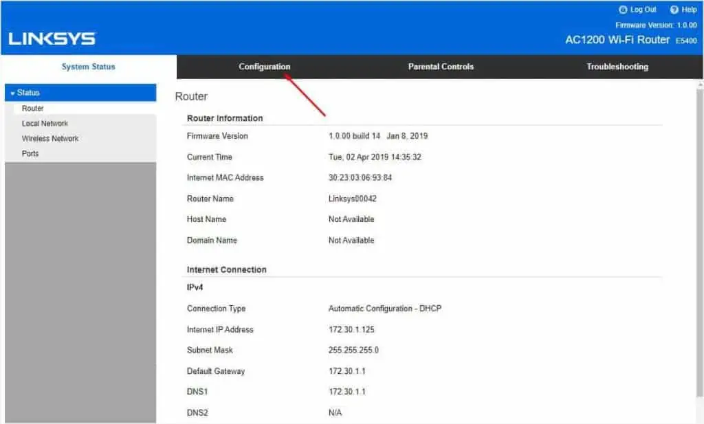 How to Change Wi-Fi Password? Step-by-Step Guide 20 configuration-tab-linksys-1024x617