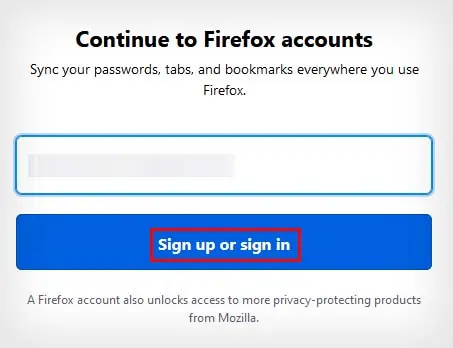 How to Backup Firefox Bookmarks 9 continue-to-firefox-account