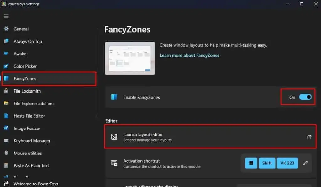 How to Split Screen on Dell Laptop 8 enable-and-launch-fancyzones-1024x598
