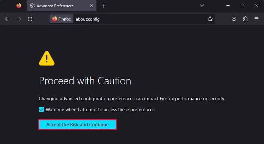 How to Change Location on Firefox 6 firefox-accept-the-risk-and-continue-2
