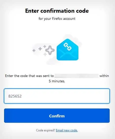 How to Backup Firefox Bookmarks 11 firefox-account-enter-confirmation-code