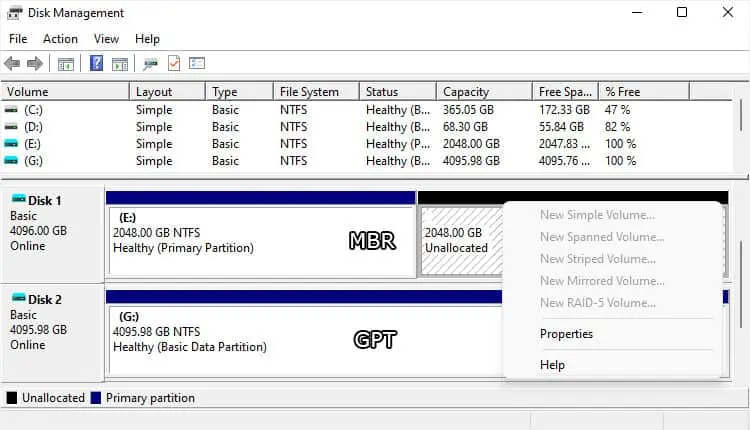 gpt-mbr-partition-and-disk-size
