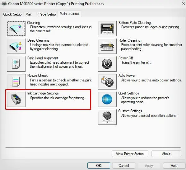 Why is My Printer Printing Pink? 6 Ways to Fix It 8 ink-cartridge-settings-in-canon-printer-1