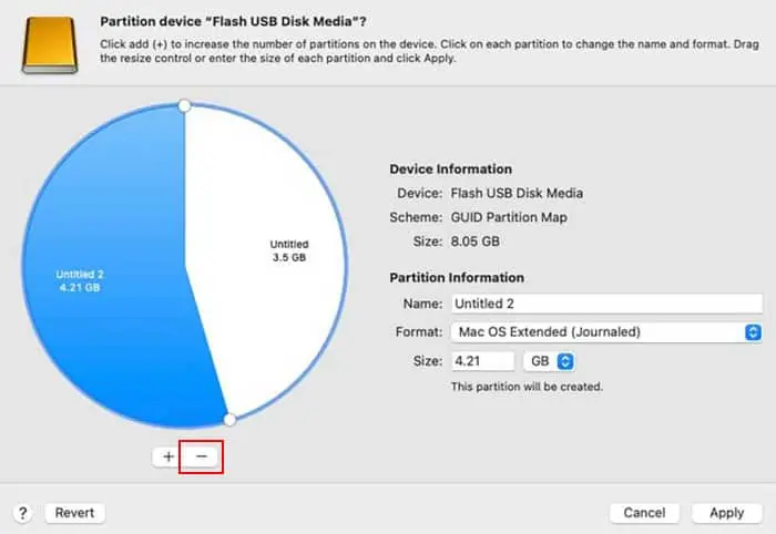 How to Format a USB Drive 12 minus-sign-delete-partition-mac-disk-utility