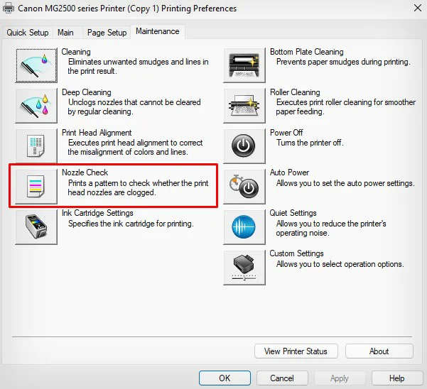 Canon Printer Printing Blank Pages? Try These 7 Proven Fixes 10 nozzle-check-canon-printer
