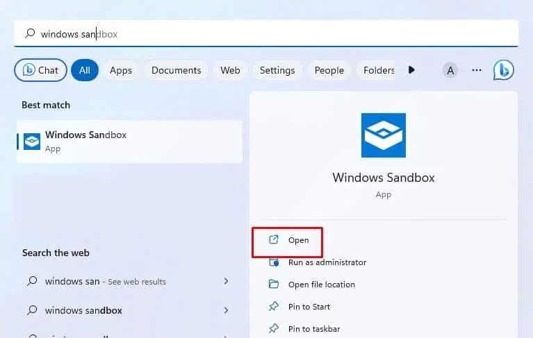open-windows-sandbox-from-start-menu